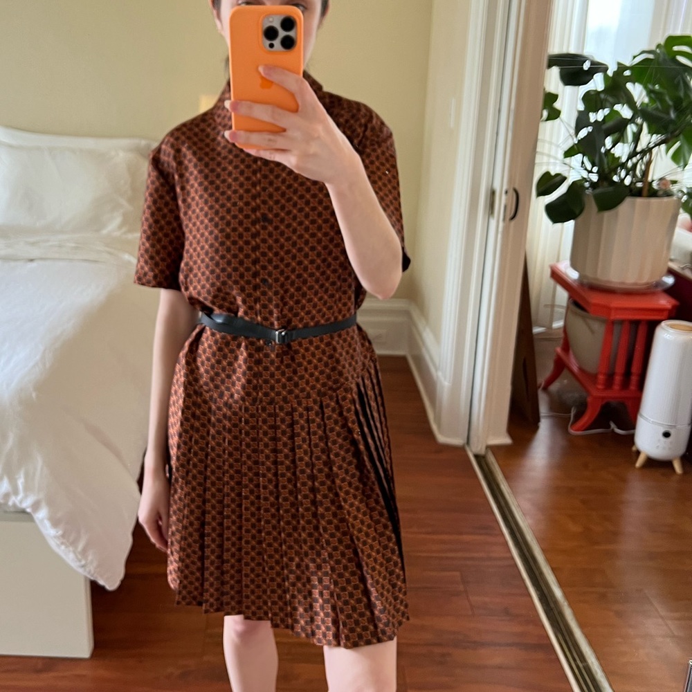 maje rablic scarf pleated shirt dress